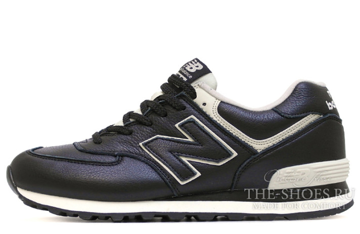 Кроссовки New Balance ML574LUC Winter Black Leather  черные, кожаные