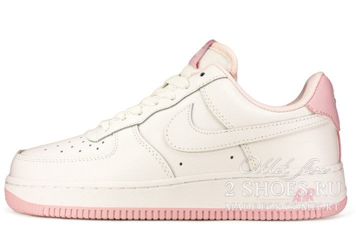 Кроссовки Nike Air Force 1 White Iced Lilac Pink CD6915-100 белые, кожаные