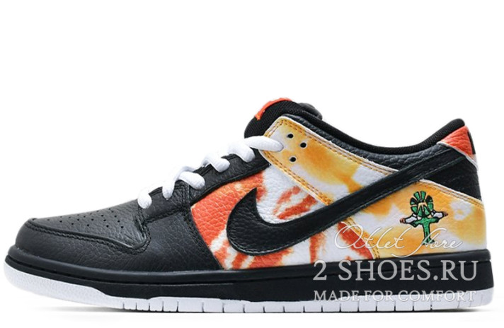 Кроссовки Nike Dunk SB Low Rayguns Tie Dye Black BQ6832-001 черные, кожаные