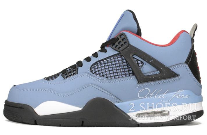 Кроссовки Nike Air Jordan 4 (IV) Travis Scott Cactus Jack 308497-406 синие