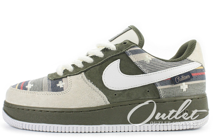 Кроссовки Nike Air Force 1 Low Pendleton Grey Green  серые