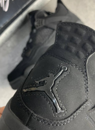 Кроссовки Nike Air Jordan 4 (IV) Black Cat Light Graphite живое фото 2