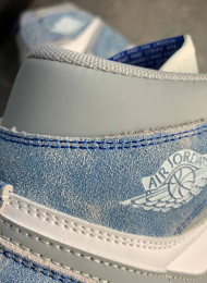 Кроссовки Nike Air Jordan 1 High Hyper Royal Smoke Grey живое фото 4