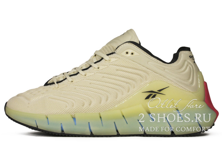 Кроссовки Reebok Zig Kinetica Alabaster Citrus Glow FV3861 бежевые